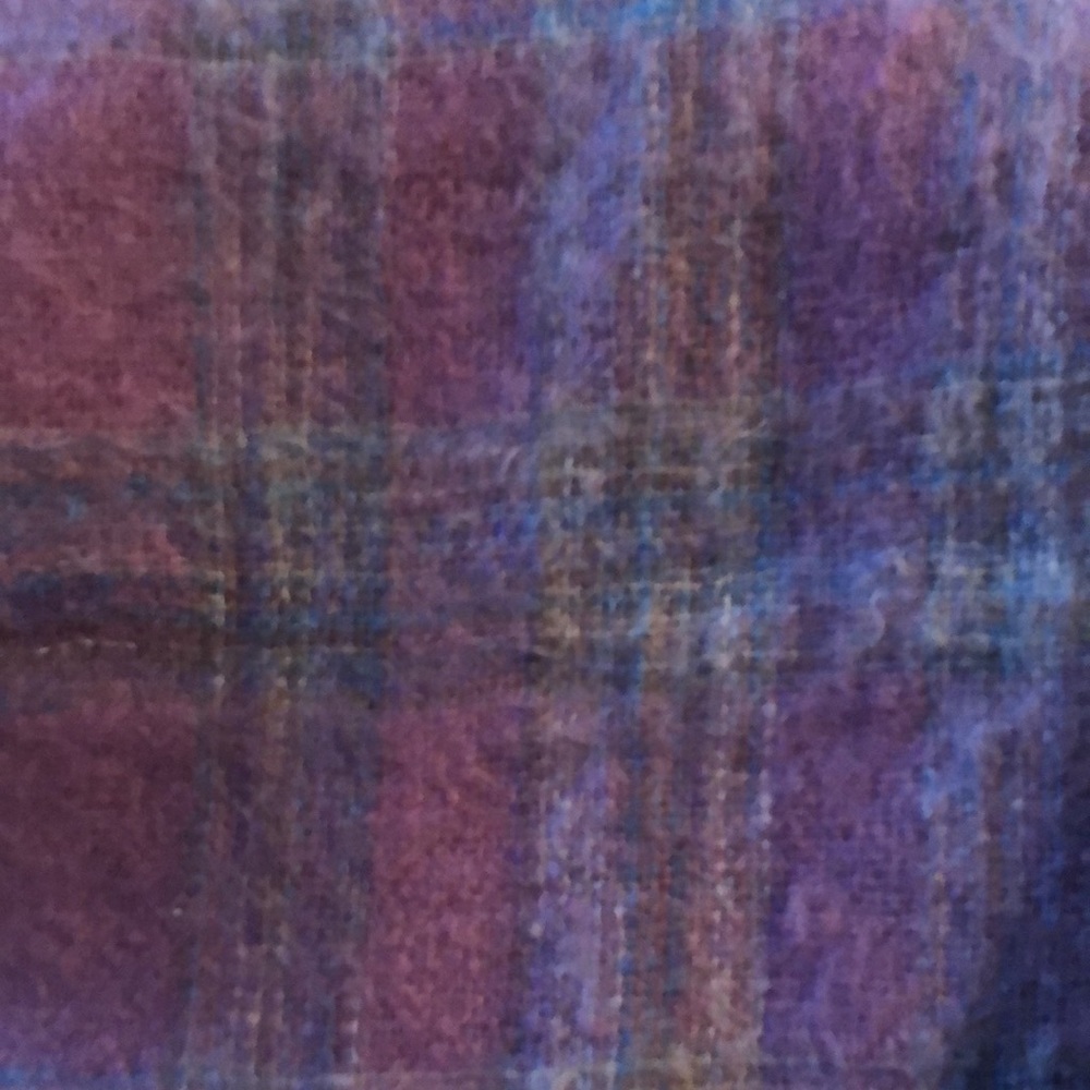VTG Evelyn T Klein Mohair Wool Plaid Shawl Wrap Large Fringed Hand Woven - Picture 7 of 11